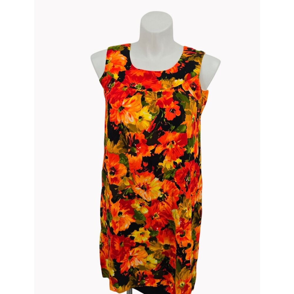 Vintage Ui Maikai Hawaiian Floral Shift Dress Sleeveless AS IS